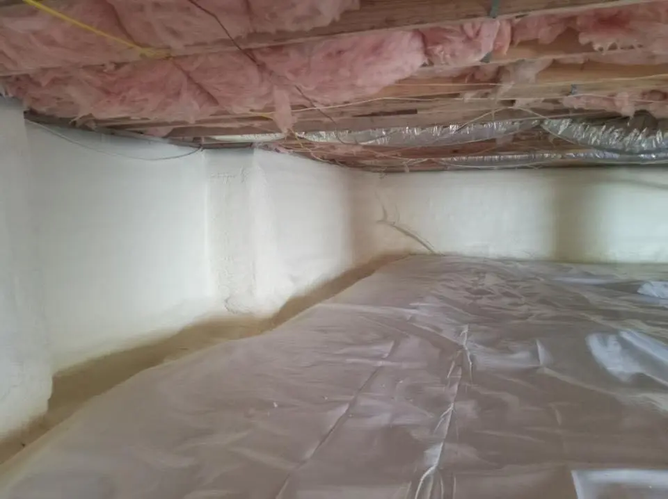 Crawl space encapsulation with closed-cell spray foam for Roof Waterproofing in Collier